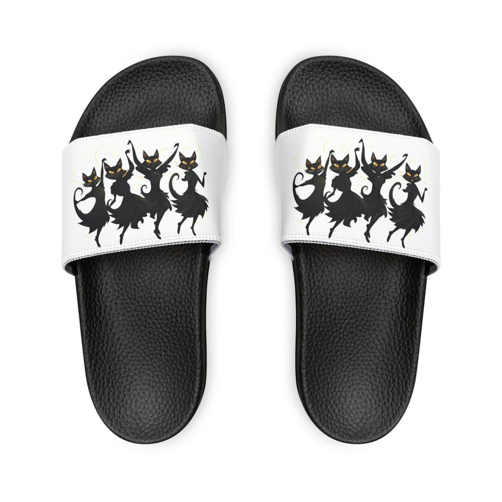 Black Cat, Halloween cats, Women's PU Slide Sandals
